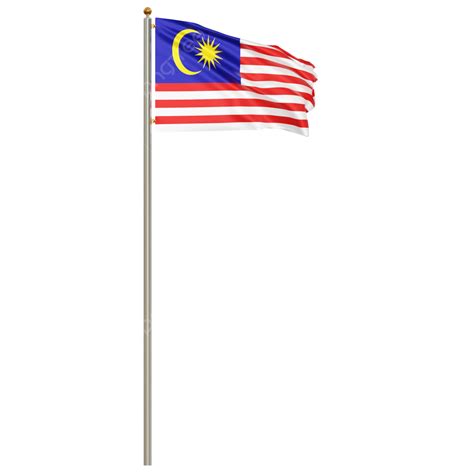 Malaysia Flag With Pole, Malaysia Flag Waving, Malaysia Flag Waving