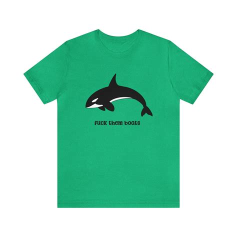 Orca Killer Whale Fuck Them Boats Funny Unisex Jersey Short Sleeve Tee Etsy