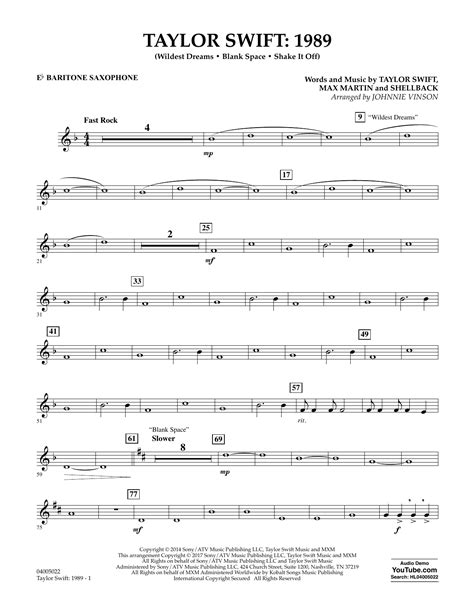 Swift 1989 Sheet Music
