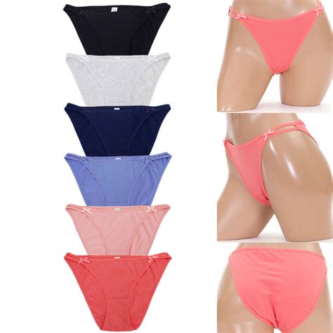 Pack Women S Cotton Stretch Sexy Side Strap Bikini Panty Underwear EBay