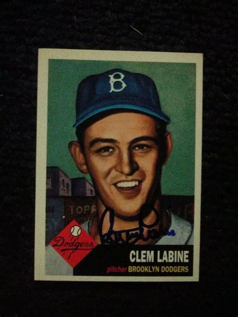 CLEM LABINE 1953 TOPPS ARCHIVES AUTOGRAPHED SIGNED AUTO BASEBALL CARD