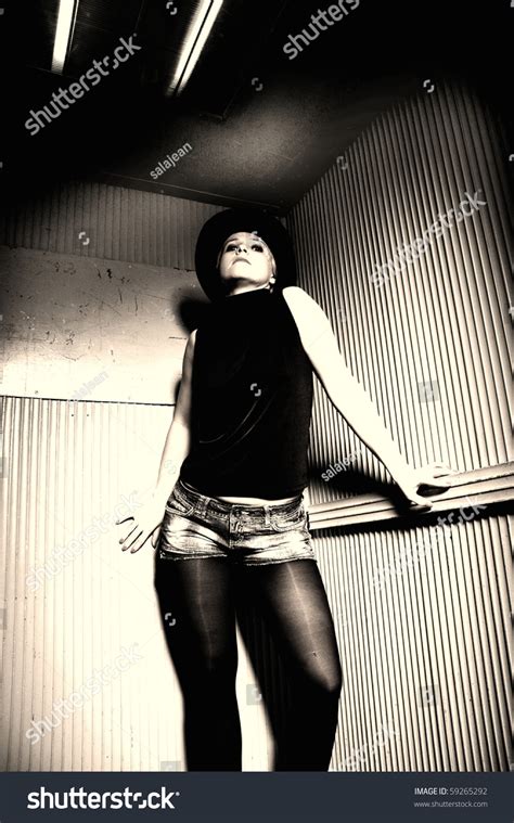 Sexy Blonde Girl Posing Elevator Erotic Stock Photo Shutterstock