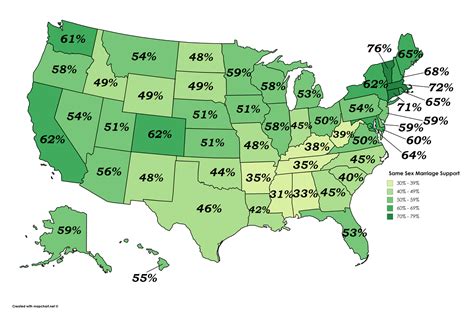 Support Of Same Sex Marriage Usa Maps On The Web