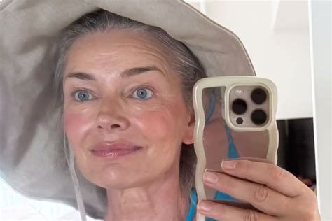 Paulina Porizkova Celebrates Reaching Level With Makeup Free Bikini Selfie