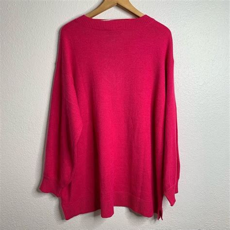 Lane Bryant Pink Pop V Neck Long Sleeve Sweater Size 2224 Ebay