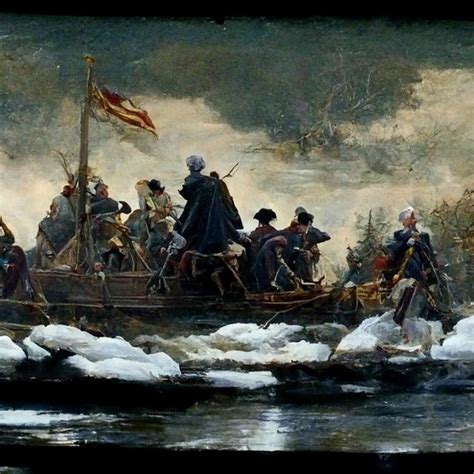 George Washington crossing the Delaware River : r/midjourney