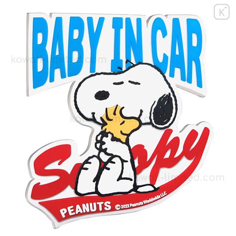 Japan Peanuts Car Vinyl Sticker - Snoopy : Baby in Car | Kawaii Limited