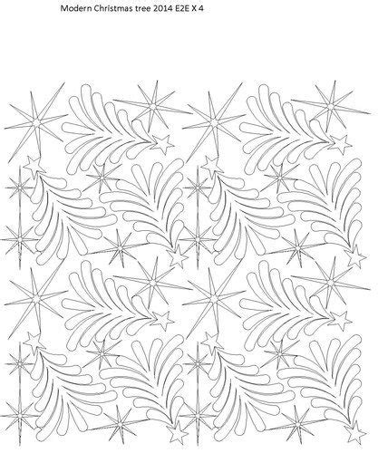 The Christmas Tree Quilt Pattern Is Shown In Black And White