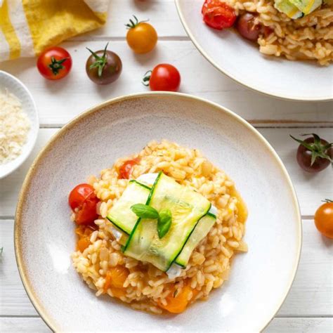 Tomaten Risotto Mit Zucchini Ziegenk Se P Ckchen Elle Republic