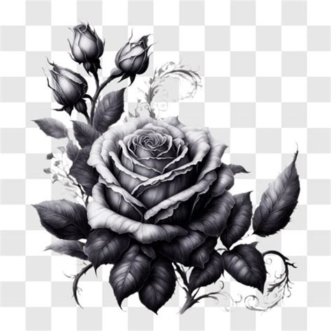 T L Charger Dessin Artistique De Rose En Noir Et Blanc Pour Fonds D