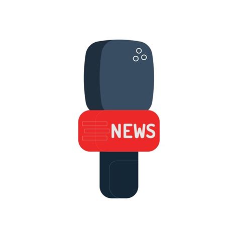 Premium Vector A News Microphone With A Red Button That Says News On It