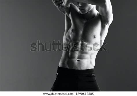 Pumpedup Male Athlete Naked Body Holds Stock Photo Shutterstock