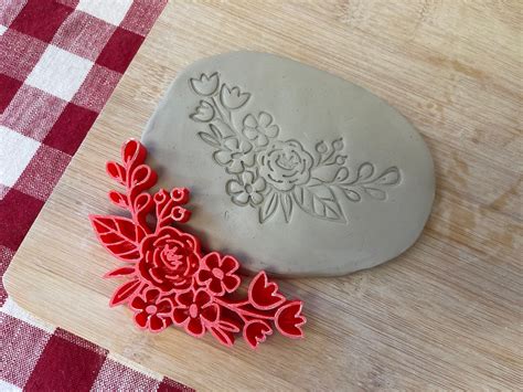 wildflower swag stamp plastic  printed multiple sizes de la design