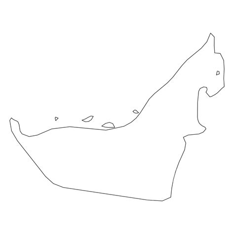 Uaes Black Outline Map In Flat Vector Outline Map Regional Geography