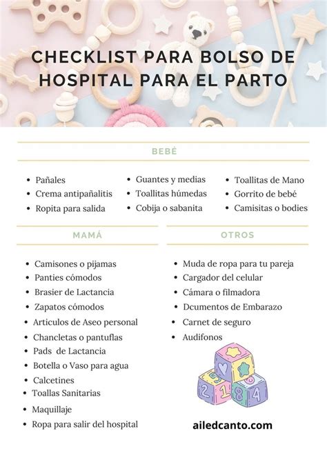 Checklist Para Bolso De Hospital Bolso De Hospital Que Llevar Al