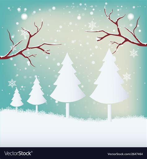 Some White Trees In Winter With Two Naked Trees Vector Image