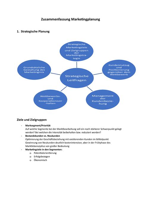 Marketingplanung Zsfg Zusammenfassung Marketingplanung 1