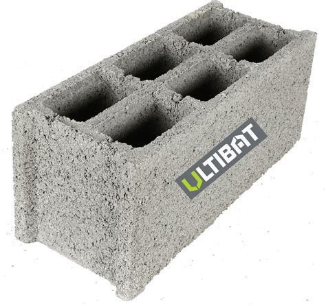 Bloc béton creux Ultibat CE 2 NF classe de résistance B60 500 x