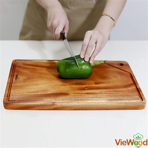 VieWood Extra Thick Khaya Wood Cutting Board (Set of 3) with Juice