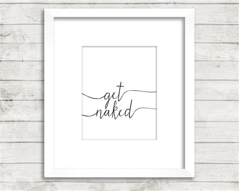 Get Naked Poster Funny Bathroom Wall Print Humorous Etsy