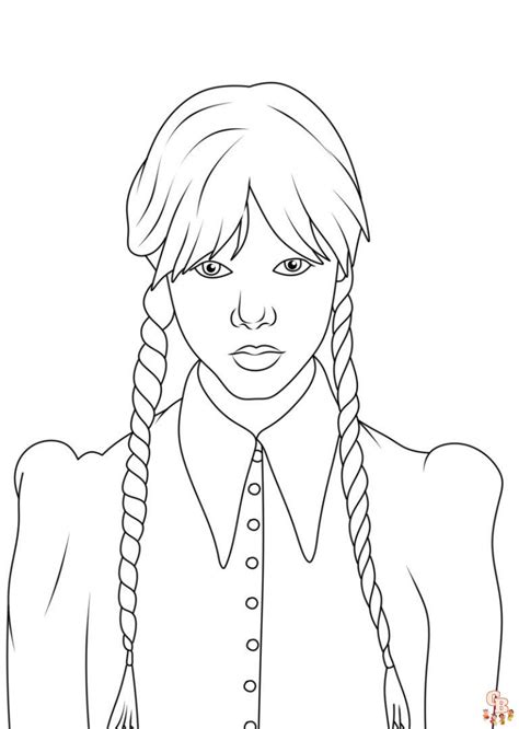 Disegni da colorare di Mercoledì Addams per bambini - GBcolorare