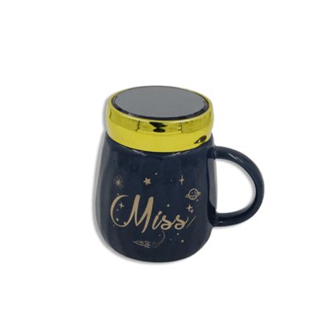 Miss Always Navy Blue Mug With Mirror Lid Freeshop