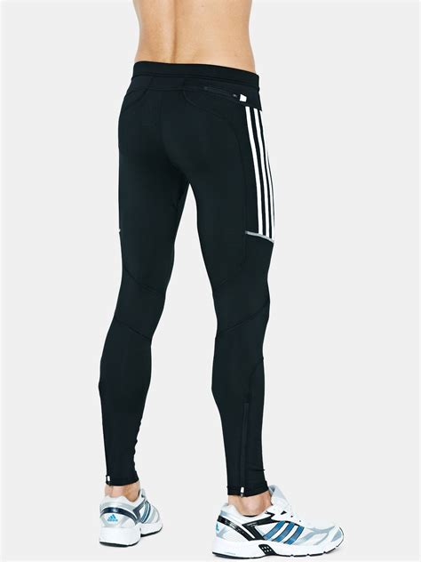 Adidas Adidas Response Running Mens Tights In White For Men Black