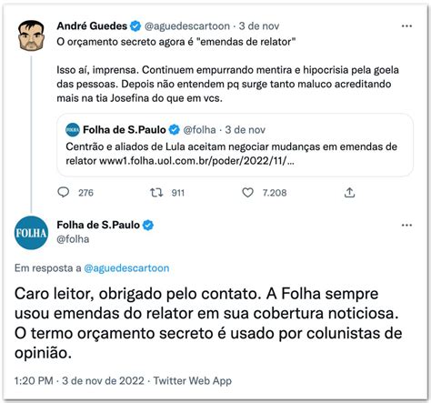 Folha muda título após dizer nunca ter usado orçamento secreto