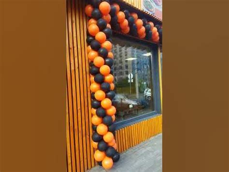 Арка из шаров в черно-оранжевом варианте - YouTube