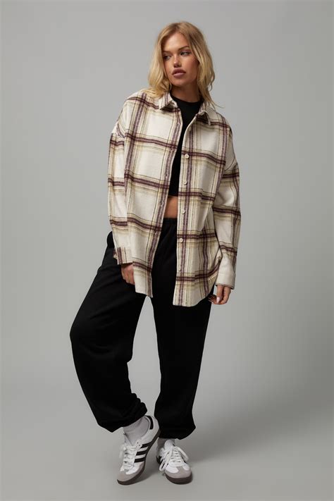 Oversize Long Sleeve Check Shirt