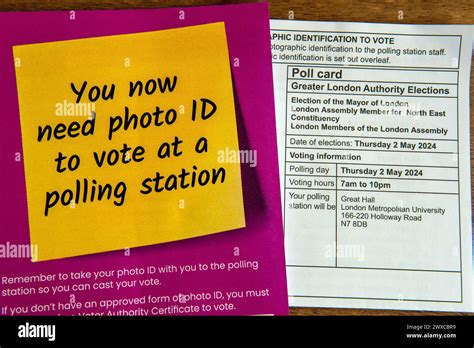 Poll Card For Election Of The Mayor Of London 2024 With Leaflet