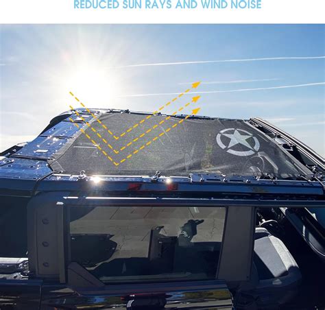 Buy Sukemichi Sunshade For Ford Bronco Full Length Mesh Sun Shade Bikini Top Cover For Ford