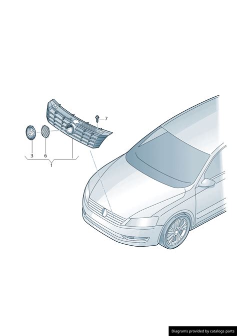 Volkswagen Front Center Upper Grille – Genuine Volkswagen 561853651COQE ...