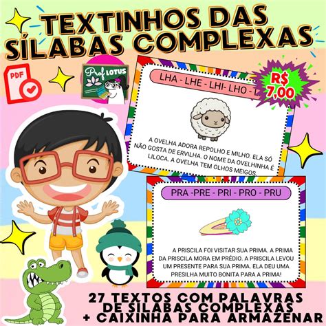 Textinhos S Labas Complexas Prof Lotus Recursos Pedag Gicos