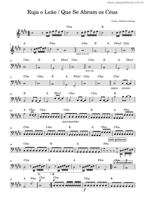 Que Ruja O Leão Que Se Abram Os Céus - Super Partituras - Ruja O Leão / Que Se Abram Os Céus v.2 (Isaías Saad)