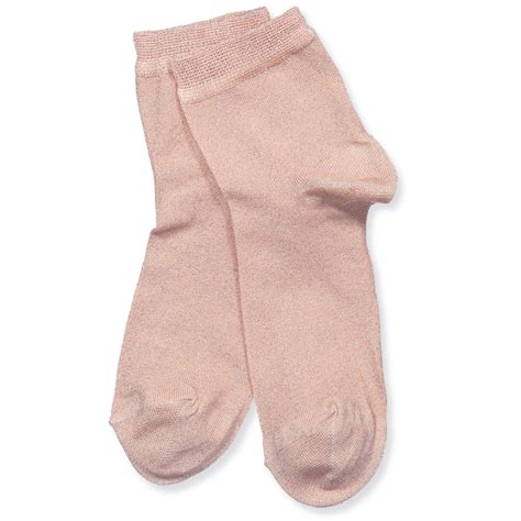 Mp Denmark Nude Glitter Socks Adult Nude Rosa