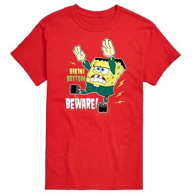 Men S Spongebob Squarepants Halloween Bikini Bottom Beware Short Sleeve