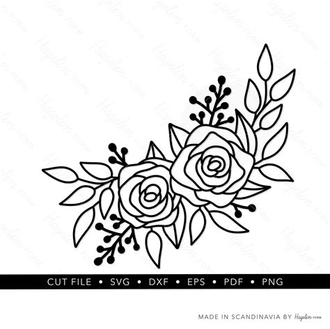 Rose Wreath SVG Flower Border Rose Cut File Flower Swag - Etsy