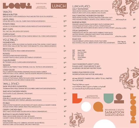 Menu — Loqui Restaurant