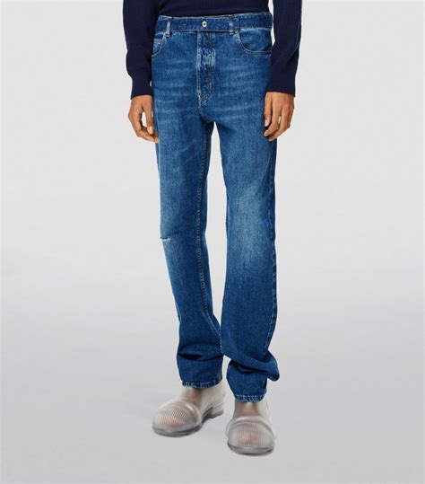 Mens Loewe Blue Washed Straight Jeans Harrods Uk