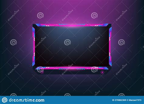 Girly Screen Overlay Vector With Pink And Dark Colors Gaming Screen Panel Design With Abstract