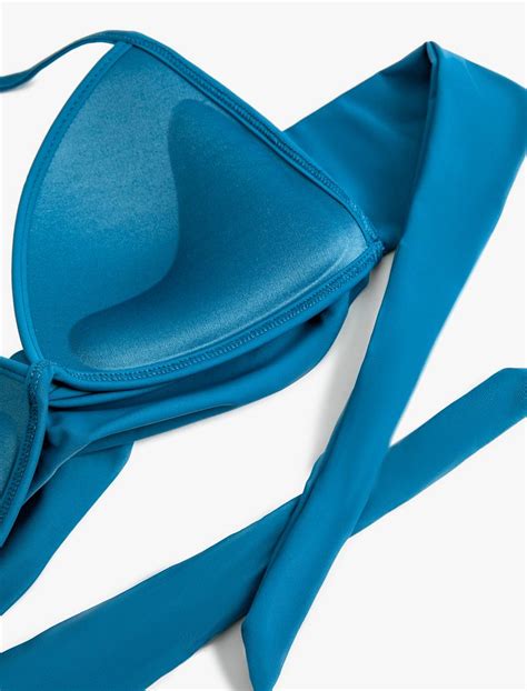 Yeşil Kadın Push Up Bikini Üstü Dolgulu Balenli Boyundan Bağlamalı 4SAK10080MM Koton