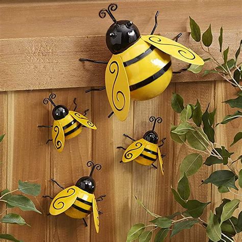 Metal Bumble Bee Decorations Garden Decorations Wall Art Bee D