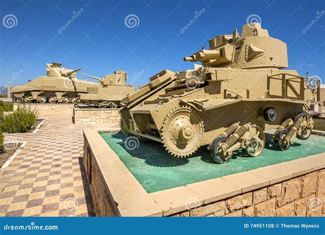 An Italian Tank On Display At The El Alamein War Museum At Alamein In Egypt. Royalty-Free Stock ...