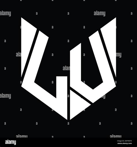 Lv Logo Monogram With Hexagon Slice Shape Design Template Stock Photo