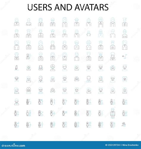 Diversity Avatar Icons Signs Outline Symbols Concept Linear