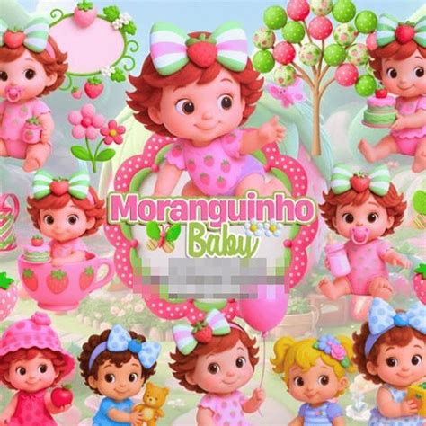 Fundo Moranguinho Baby Png - Kit Digital Moranguinho Baby Arquivo em Png
