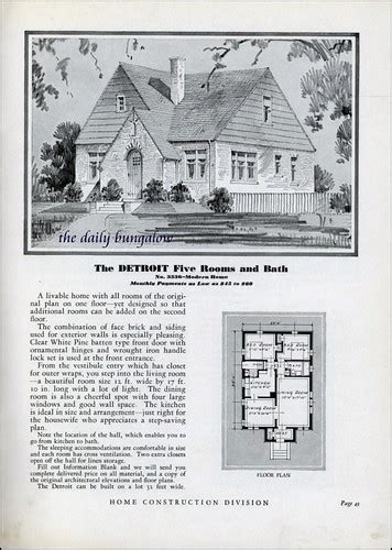 Homes Of Today Sears Kit Houses 1932 The Detroit Daily Bungalow