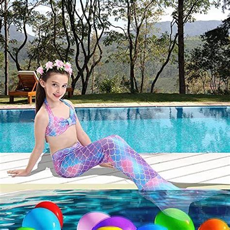 Conjunto De Traje De Bikini De Cola De Sirena Para Ni As Para Traje De Ba O Ebay