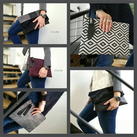 Nude Clutch Suede Two Tone Beige X X Cm Etsy